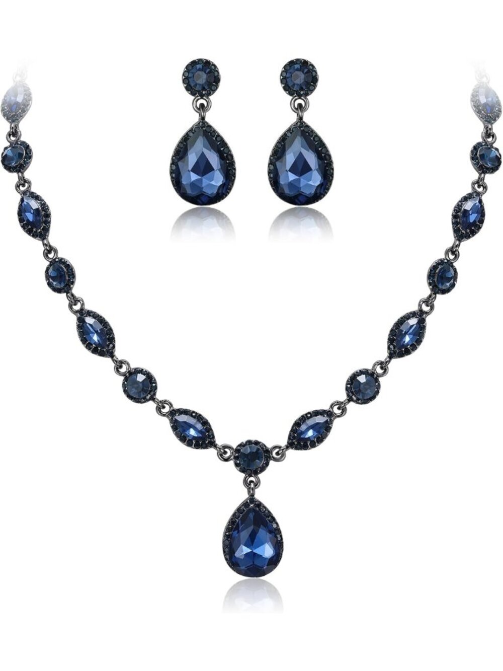 Elegant Teardrop Necklace & Earrings Jewelry Set for Party, Prom, or Special